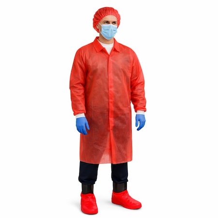 Red Lab Coat LRG 30/CS MPN:LC0-RE-NW-V-LRG-RED