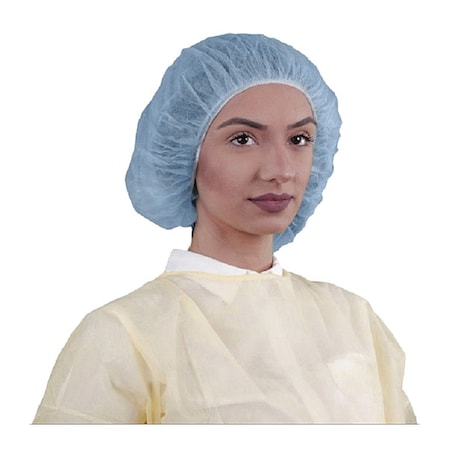 Bouffant Cap, Polypropylene, 24 in Dia., Blue, L, 1000 PK MPN:110NWI-10-24 BLUE
