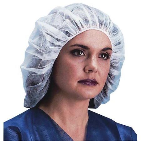 Bouffant Cap, Polypropylene, 28 in Dia., White, XL, 1000 PK MPN:110NWI-10-28 WHITE