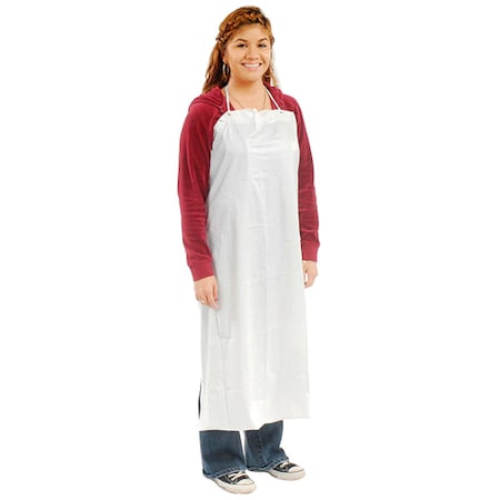 Bib Apron, PVC, White, 45 in, Universal MPN:AP-PVC-6R-3545-WHITE