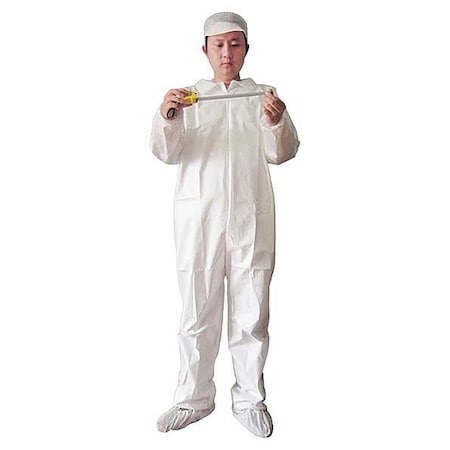 Disposable Coverallss, Collared Coverall, L, KeyGuard®, Elastic Wrist, Elastic Ankle, Serged Seam MPN:CVL-KG-E-LRG