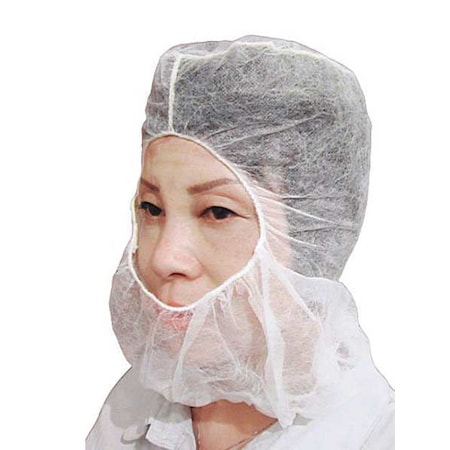 Disposable Hood, Polypropylene, Serged Seam, White, 1000 PK MPN:H-NWI-E-CROWN