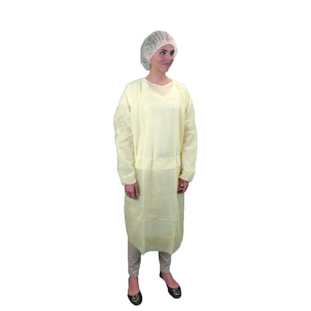 Polypropylene Iso Gown 50/Case, Polypropylene, Yellow, Universal, 50 PK MPN:ISO-NW-YELLOW