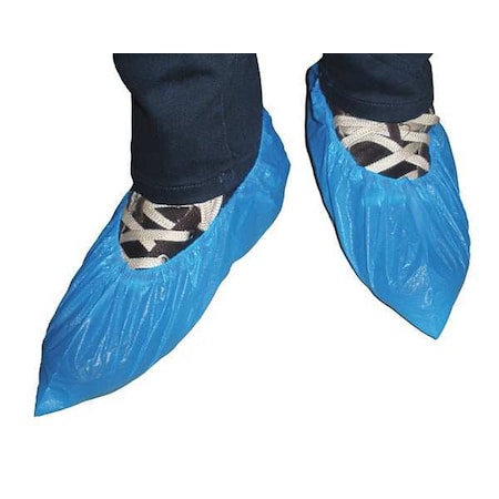 Disposable Shoe Covers, Polypropylene, Blue, Slip Resistant Sole: No, XL MPN:SC-CPE-BLUE-XL