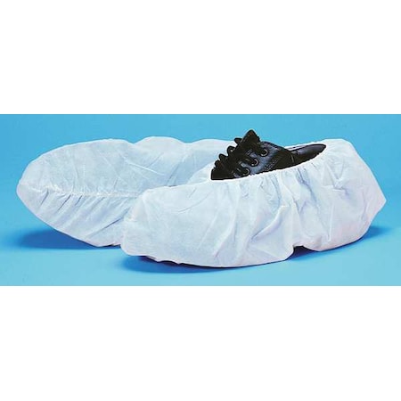 Disposable Shoe Covers, Polypropylene, White, Slip Resistant Sole: No, XL MPN:SC-CPE-XL-WHITE