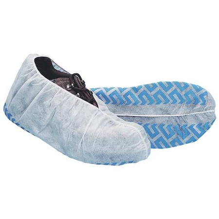 Disposable Shoe Covers, Polypropylene, White, Slip Resistant Sole: Yes, L MPN:SC-NWI-NS-LRG-WHITE