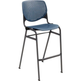 KFI Studios Bar Stool Polypropylene Seat & Back 400 lb. Capacity Navy BR2300SB-P03