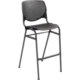 KFI Studios Bar Stool Polypropylene Seat & Back 400 lb. Capacity Black BR2300SB-P10