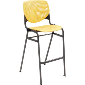 KFI Studios Bar Stool Polypropylene Seat & Back 400 lb. Capacity Yellow BR2300SB-P12