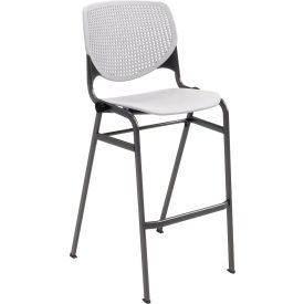 KFI Studios Bar Stool Polypropylene Seat & Back 400 lb. Capacity Light Gray BR2300SB-P13