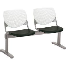 KFI Beam Seating Guest Chairs - 2 Seater - White/Black 2300BEAM2-BP08-SP10