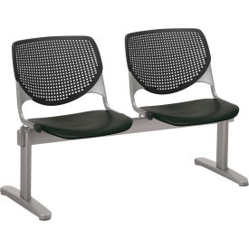 KFI Beam Seating Guest Chairs - 2 Seater - Black 2300BEAM2-P10