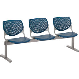 KFI Beam Seating Guest Chairs - 3 Seater - Navy 2300BEAM3-P03