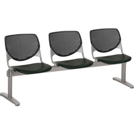 KFI Beam Seating Guest Chairs - 3 Seater - Black 2300BEAM3-P10