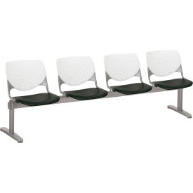 KFI Beam Seating Guest Chairs - 4 Seater - White/Black 2300BEAM4-BP08-SP10