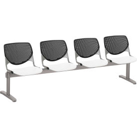 KFI Beam Seating Guest Chairs - 4 Seater - Black/White 2300BEAM4-BP10-SP08