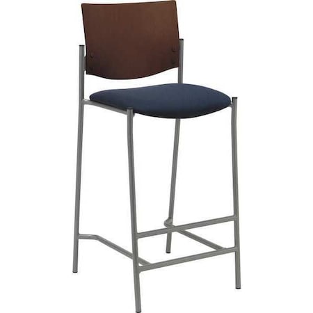 Barstool, w/Silver Frame, Wood Back, Color: Silver, Espresso, Navy MPN:BR1310SL-SP28-2310