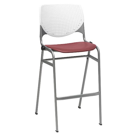 Poly Stack Barstool, Burgundy Seat MPN:BR2300-BP08-SP07