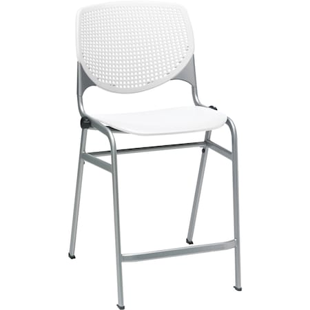 Counter Height Stool, White, Caster Type: Durable Nylon Glides MPN:CT2300-P08