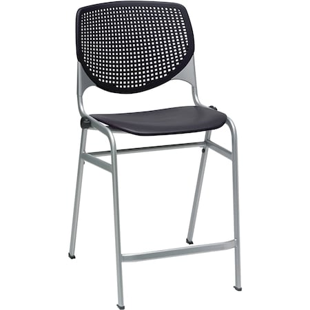 Counter Height Stool, Black, Caster Type: Durable Nylon Glides MPN:CT2300-P10