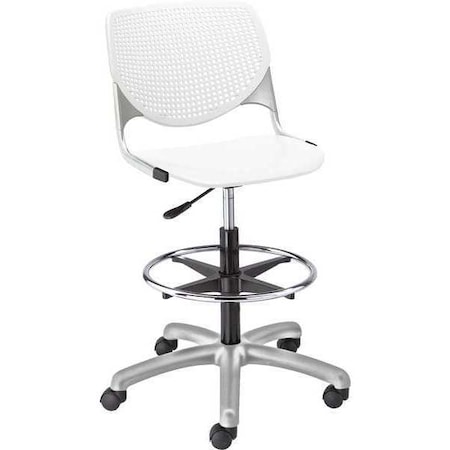 Poly Adjustable Stool, Perforated Back, Color: White MPN:DS2300-P08