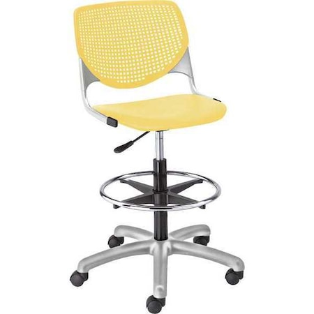 Poly Adjustable Stool, Perforated Back, Color: Yellow MPN:DS2300-P12