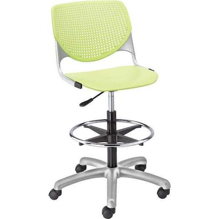 Poly Adjustable Stool, Perforated Back, Color: Lime Green MPN:DS2300-P14