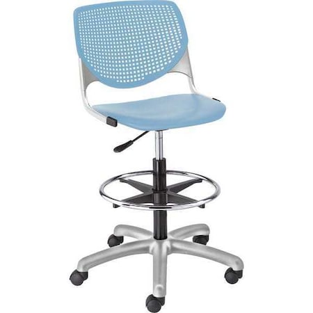 Poly Adjustable Stool, Perforated Back, Color: Sky Blue MPN:DS2300-P35