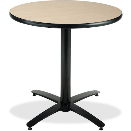 Round KFI 30in Natural Round Breakroom Table with Arched X Base, 29 W, 30 L, 29 H MPN:T30RD-B2115-NA