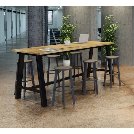 Rectangle KFI Midtown 3 x 8 FT Conference Table, Natural Finish, Bistro Height, 36 W, 96 L, 41 H MPN:T3696-BMT3672-41-LFTNA