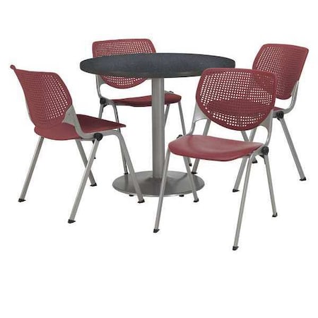 Round Pedastal Table, 36 W, 36 L, 29 H, Laminate Top, Grey MPN:T36RD-B1922SL-GPN-2300-P07