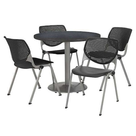 Round Pedastal Table, 36 W, 36 L, 29 H, Laminate Top, Grey MPN:T36RD-B1922SL-GPN-2300-P10