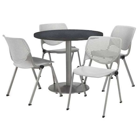 Round Pedastal Table, 36 W, 36 L, 29 H, Laminate Top, Grey MPN:T36RD-B1922SL-GPN-2300-P13