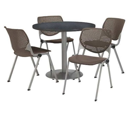 Round Pedastal Table, 36 W, 36 L, 29 H, Laminate Top, Grey MPN:T36RD-B1922SL-GPN-2300-P18