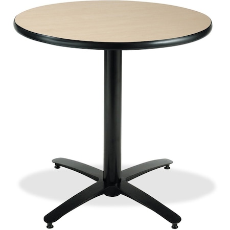Round KFI 36in Natural Breakroom Table with Arched X Base, 29 W, 36 L, 29 H, Laminate, Natural MPN:T36RD-B2125-NA
