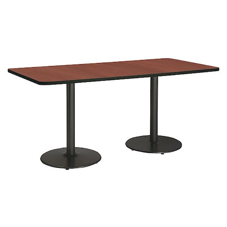 Rectangle Ped Table, Mahogany/Black, 42
