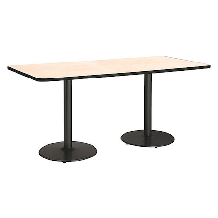 Rectangle Ped Table, Natural/Black, 42