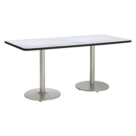 Rectangle Ped Table, Grey Nebula/Silver, 42