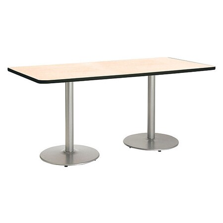Rectangle Ped Table, Natural/Silver, 42