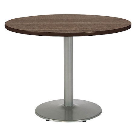 Round Ped Table, Studio Teak/Silver, 42