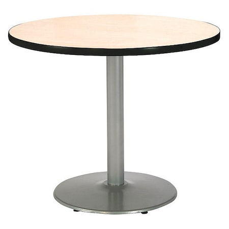 Round Ped Table, Natural/Silver, 42