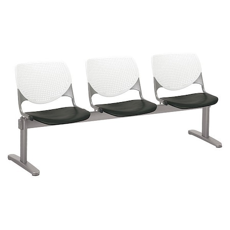 Kool Beam Seat Beam Seating, Black Back, 71 in W 22