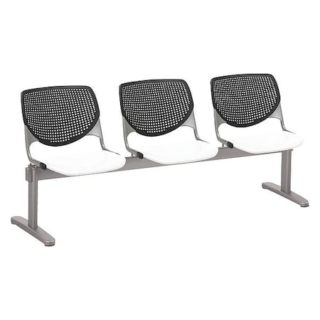 Kool Beam Seat Beam Seating, Black Back, 71 in W 22