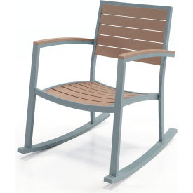 KFI Studios Eveleen Indoor & Outdoor Rocking Chair Mocha/Silver RK5601-SL-MA