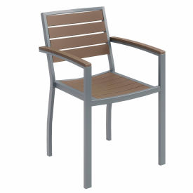 KFI Outdoor Arm Chair - Mocha with Silver Frame - Ivy Series OL5601-SL-MA