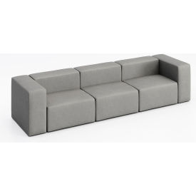 KFI Studios Conversa 3 Person Sofa Dillon Steel Vinyl 8000-SET1-Dillon-Steel