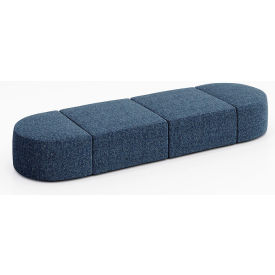 KFI Studios Conversa 4 Person Modular Seating Connelly Blue Jay Fabric 8000-SET13-Connelly-BlueJay