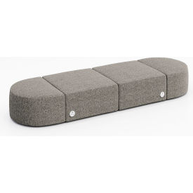 KFI Studios Conversa 4 Person Modular Seating with Power Outlet Connelly Dove Fabric 8000-SET13-Connelly-Dove-4-COVR2UGW