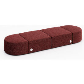 KFI Studios Conversa 4 Person Modular Seating with Power Outlet Connelly Firefinch Fabric 8000-SET13-Connelly-Firefinch-4-COVR2UGW