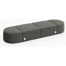 KFI Studios Conversa 4 Person Modular Seating with Power Outlet Connelly Owl Fabric 8000-SET13-Connelly-Owl-4-COVR2UGW